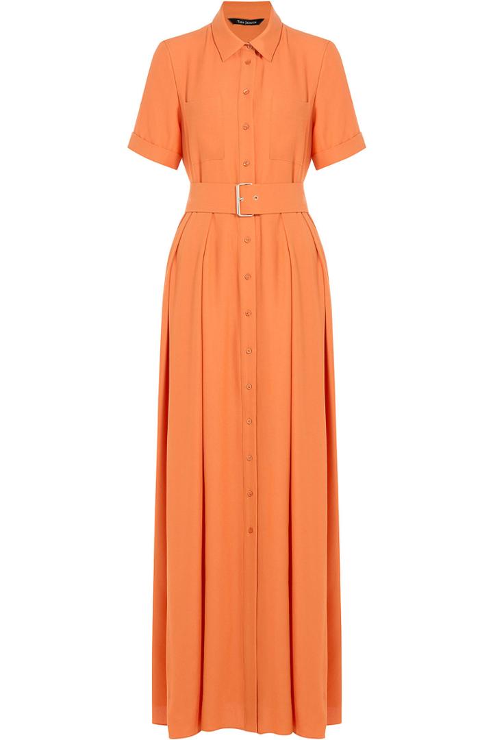 Tara Jarmon Tara Jarmon Belted Maxi Dress - Orange
