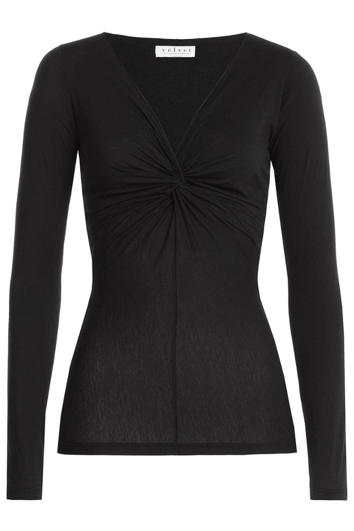 Velvet Velvet Cotton Top With Knotted Accent