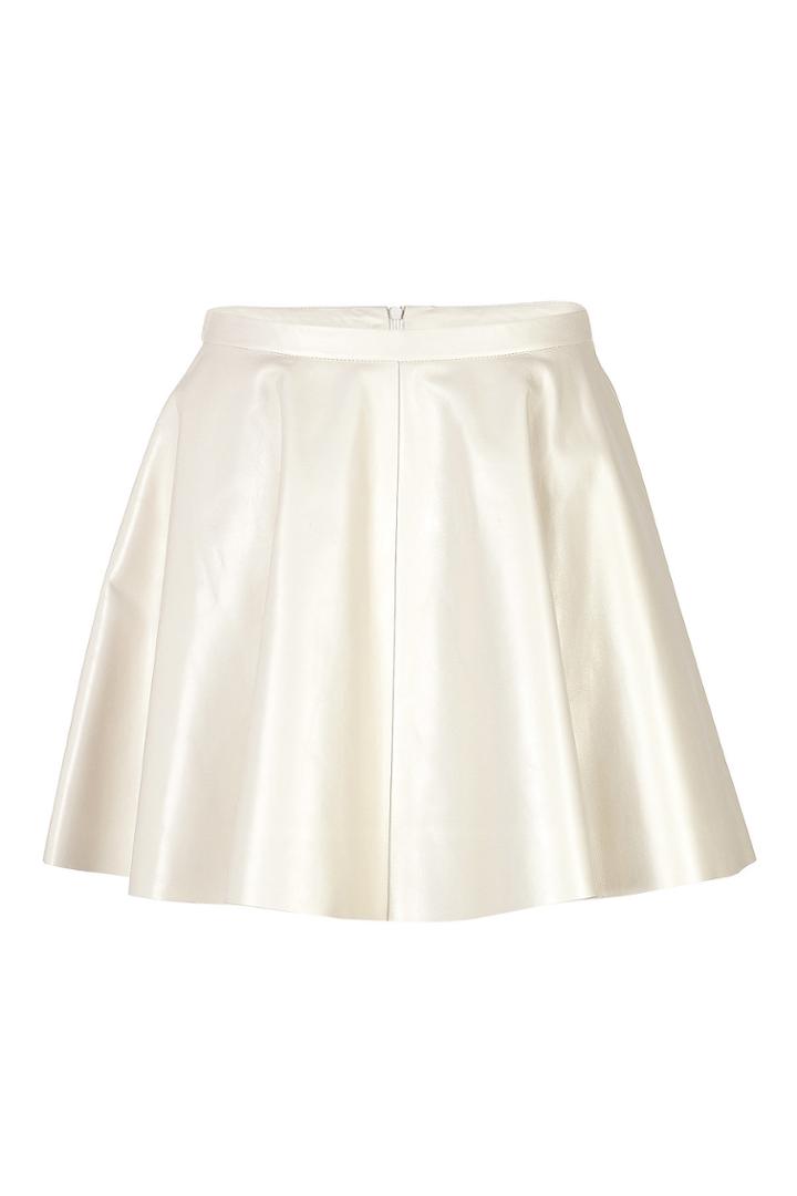 Neil Barrett Neil Barrett Leather Circle Skirt - White