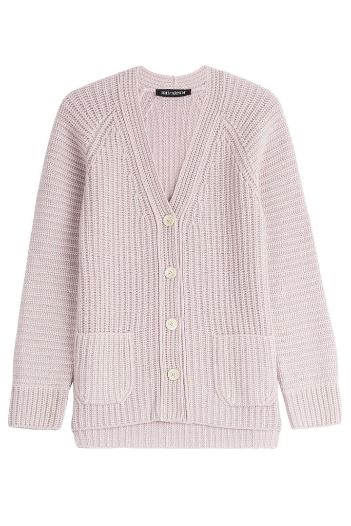 Iris Von Arnim Iris Von Arnim Textured Cashmere Cardigan - Rose