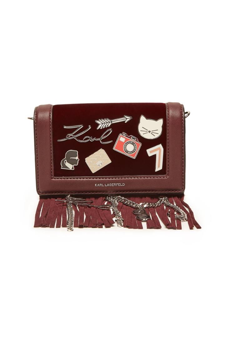 Karl Lagerfeld Karl Lagerfeld K/klassik Leather Crossbody Bag With Embellishment