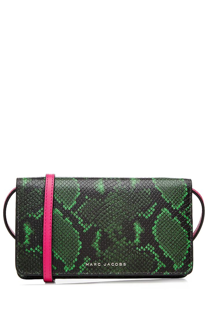 Marc Jacobs Marc Jacobs Snake Print Leather Wallet With Shoulder Strap - Animal Prints