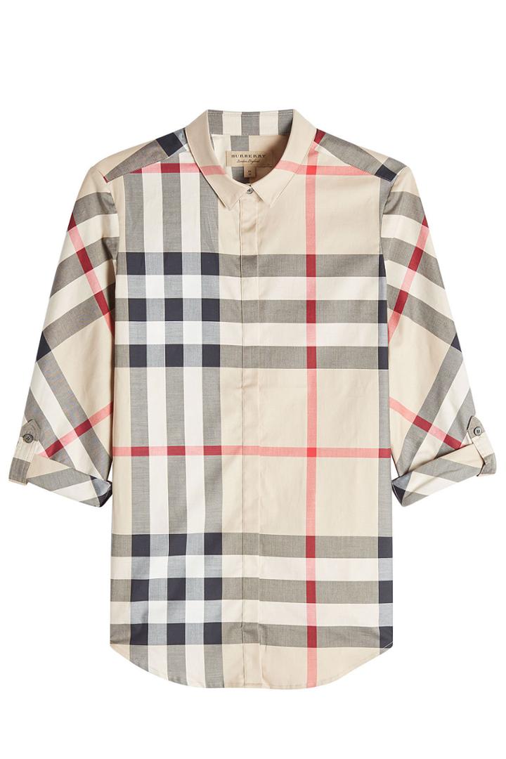 Burberry London Burberry London Printed Cotton Shirt - Camel