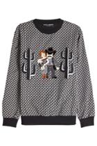 Dolce & Gabbana Dolce & Gabbana Printed Sweatshirt With Appliqué - Black