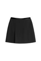 Ralph Lauren Black Label Ralph Lauren Black Label Wool Skirt With Patent Trim - Black
