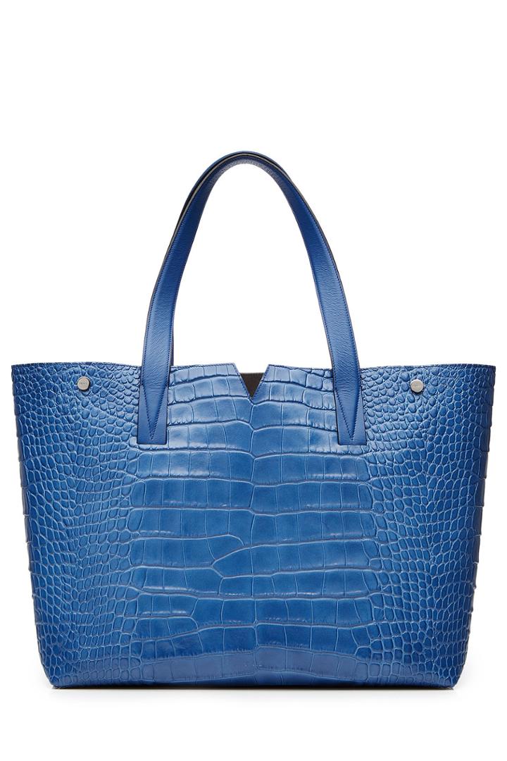 Vince Vince Embossed Leather Tote - Blue