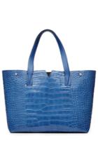 Vince Vince Embossed Leather Tote - Blue
