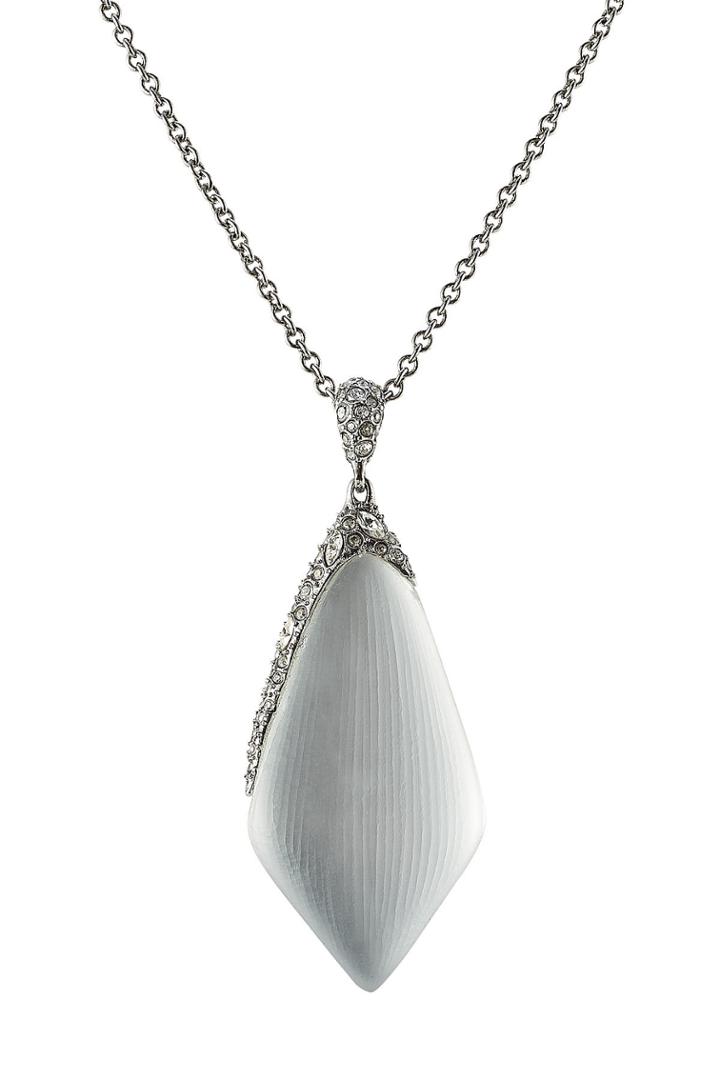 Alexis Bittar Alexis Bittar Rhodium Plated Necklace With Lucite And Crystals