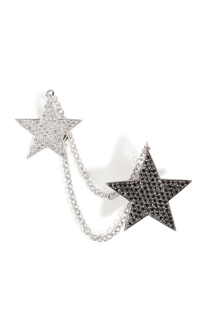 Nikos Koulis Nikos Koulis 18kt White Gold And Diamond Double Star Cuff Earring - Silver