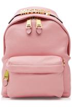 Moschino Moschino Leather Backpack With Gilded Logo Embellishment - Pink