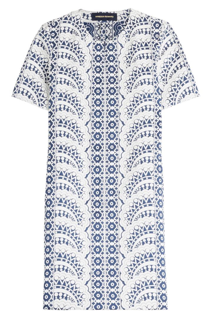 Vanessa Seward Vanessa Seward Printed Cotton Blend Dress - Blue