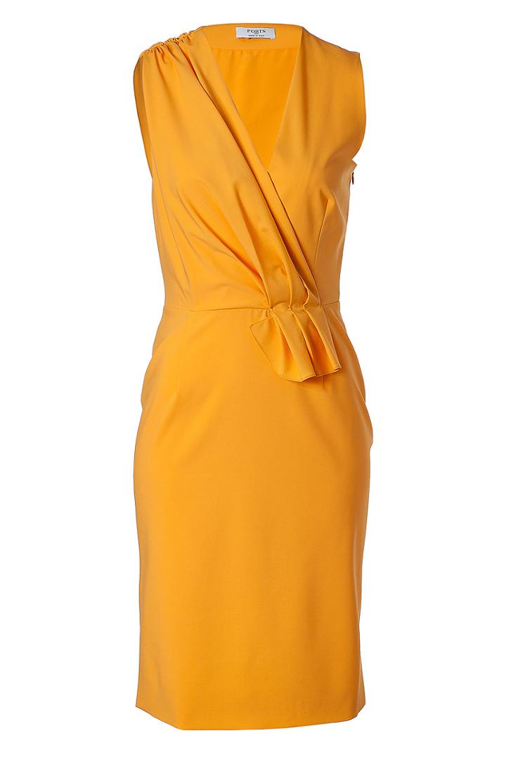 Ports Muskmelon Draped Wool-blend Sheath Dress