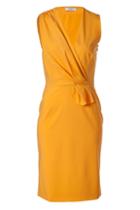 Ports Muskmelon Draped Wool-blend Sheath Dress