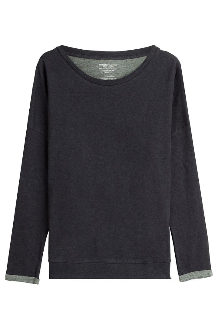 Majestic Majestic Cotton Sweatshirt With Cashmere