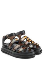 Marni Marni Leather Platform Sandals With Transparent Straps - Multicolor