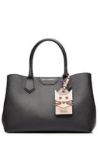 Karl Lagerfeld Karl Lagerfeld Leather Shopper With Luggage Tag - Black