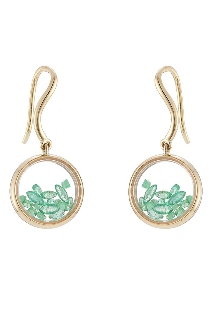 Aurélie Bidermann Fine Jewelry Aurélie Bidermann Fine Jewelry 18kt Yellow Gold Chivor Earrings With Emeralds