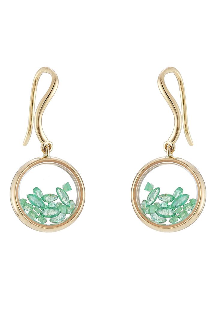 Aurélie Bidermann Fine Jewelry Aurélie Bidermann Fine Jewelry 18kt Yellow Gold Chivor Earrings With Emeralds