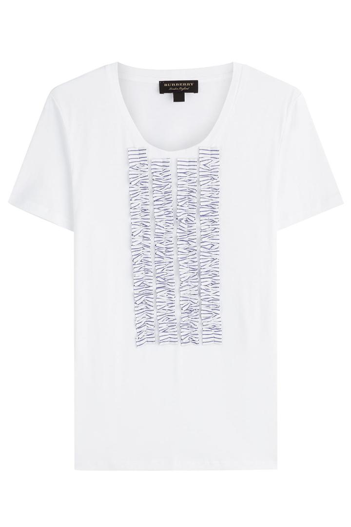 Burberry London Burberry London Cotton T-shirt With Ruffles - White