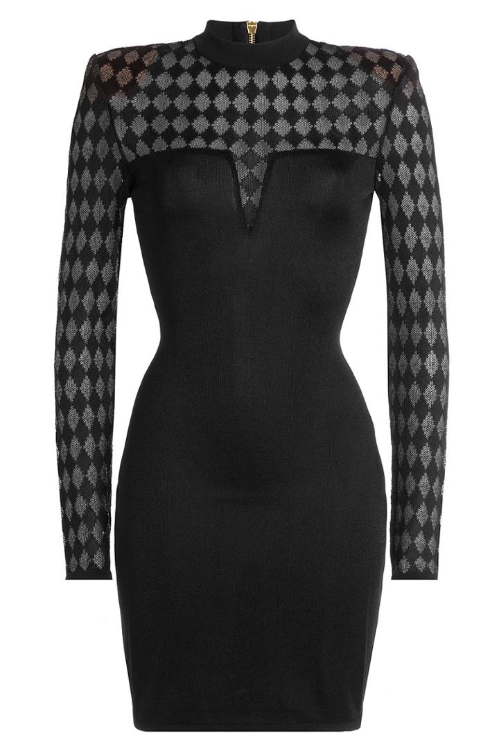 Balmain Balmain Mini Dress With Sheer Inserts