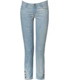 Faith Connexion Light Blue Cotton Slim Jeans With Ankle Snaps