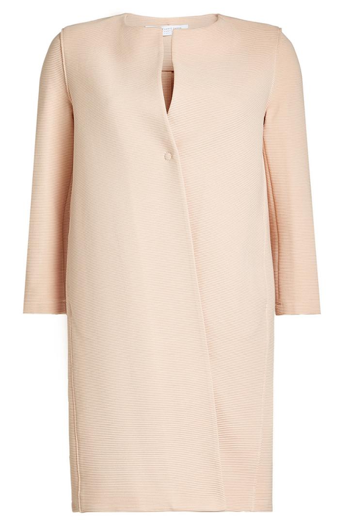 Harris Wharf London Harris Wharf London Collarless Textured Coat With Cotton
