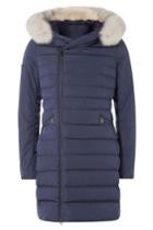 Peuterey Peuterey Down Coat With Fur-trimmed Hood - Blue