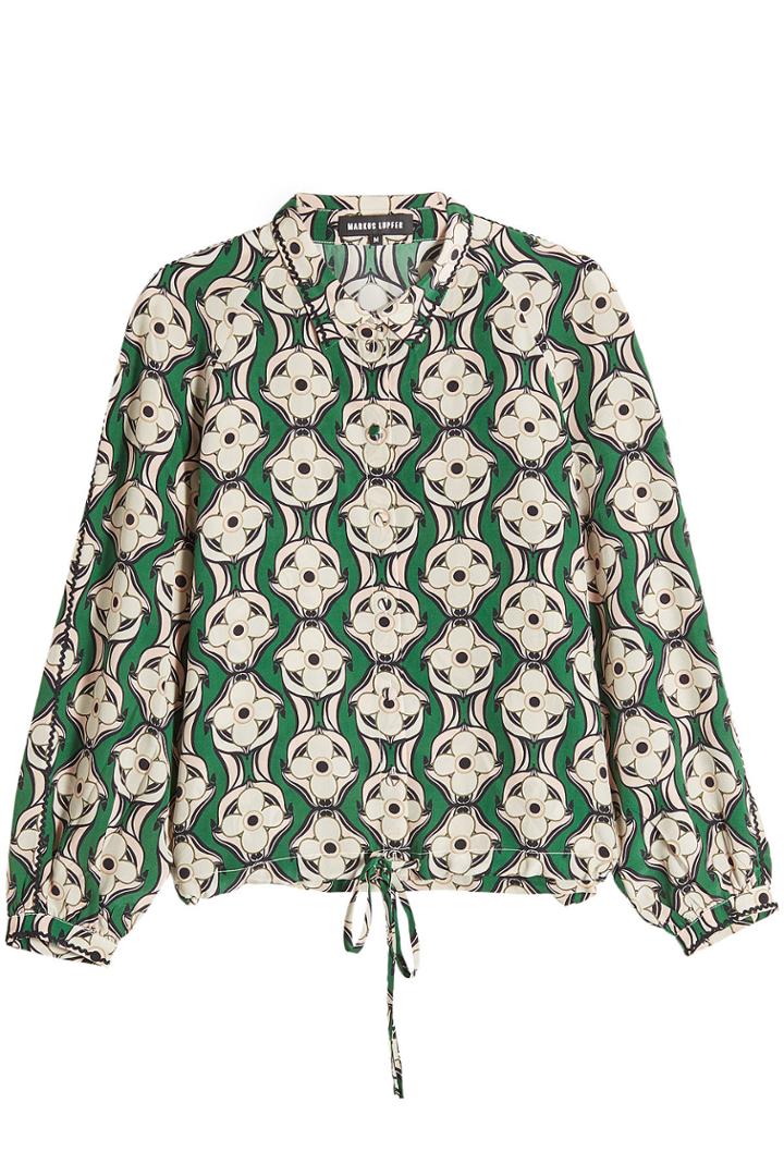 Markus Lupfer Markus Lupfer Geo Flower Phoebe Printed Silk Shirt