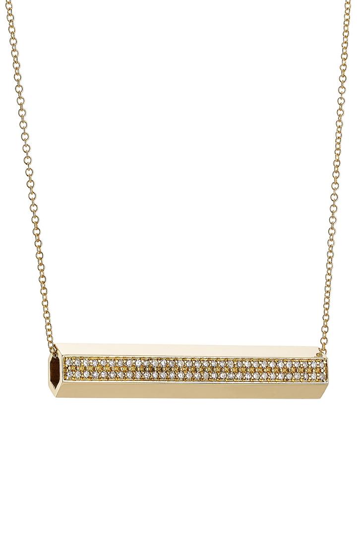 Ileana Makri 18-karat Gold Pipe Necklace With Diamonds