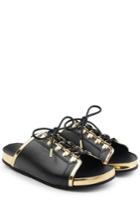 Balmain Balmain Leather Lace-up Slides