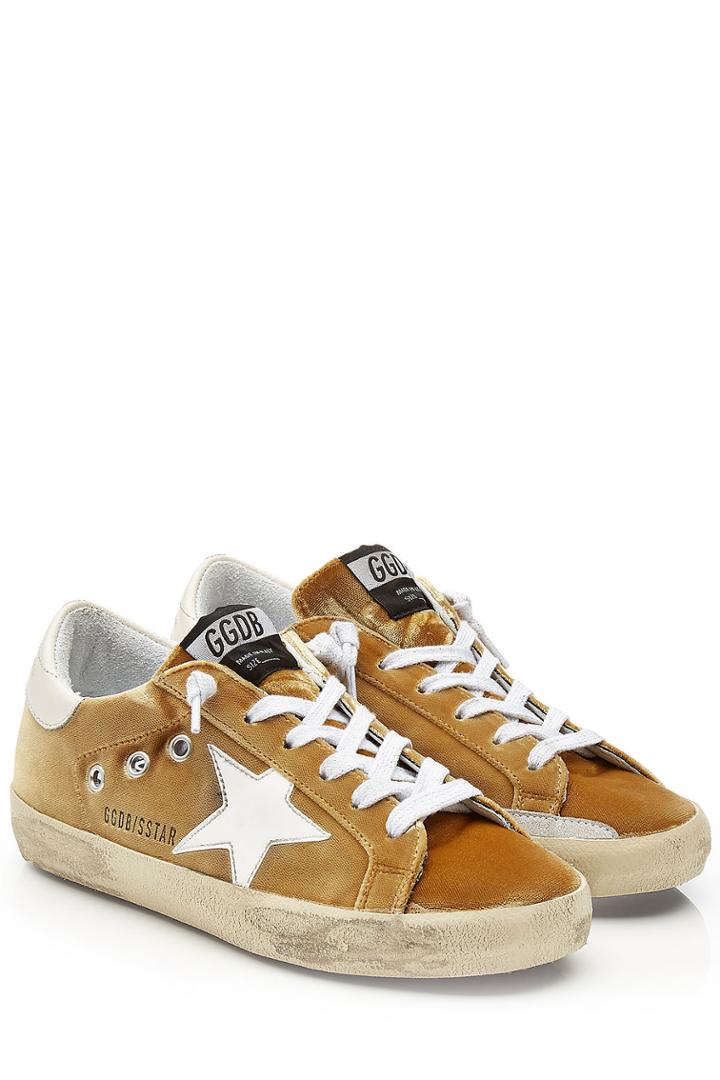 Golden Goose Golden Goose Super Star Velvet Sneakers With Leather