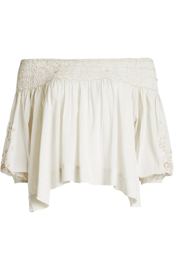 Mes Demoiselles Mes Demoiselles Embroidered Cotton Blouse