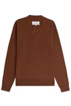 Maison Margiela Maison Margiela Wool Pullover With Leather Elbow Patches