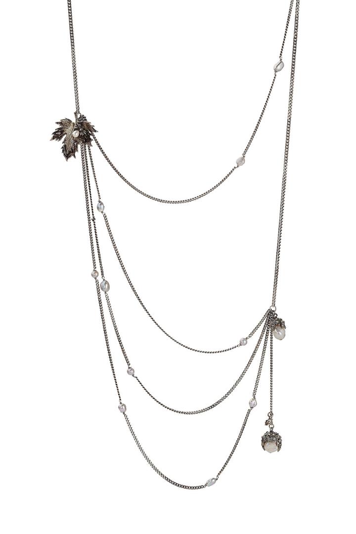 Alexander Mcqueen Alexander Mcqueen Thin Chain Sautoir Necklace - Silver