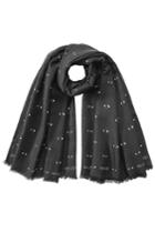 Kenzo Kenzo All Over Eyes Scarf With Silk - Black