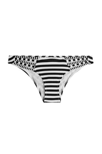 Paolita Paolita Striped Bikini Bottoms - Black