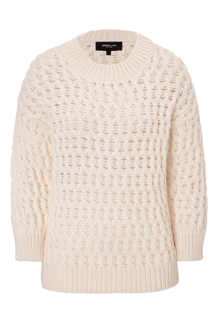 Derek Lam Derek Lam Long Sleeve Crew Neck Sweater - White