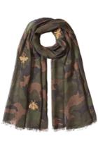Valentino Valentino Embroidered Camouflage Scarf With Cashmere And Silk