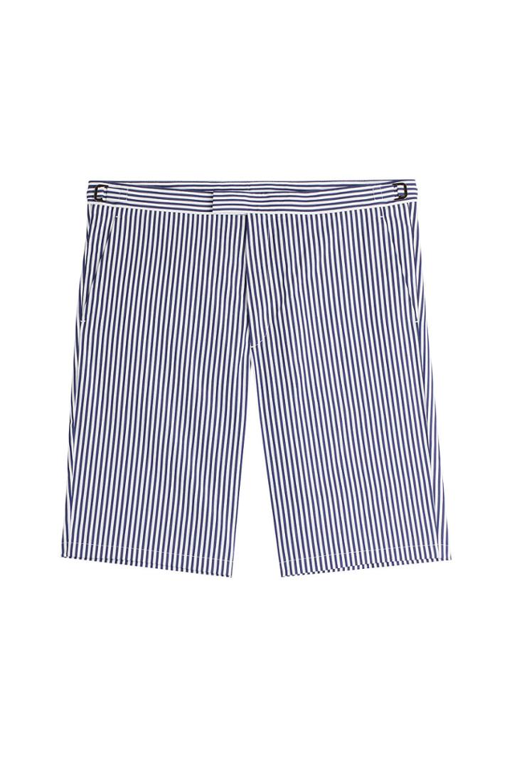 Jil Sander Jil Sander Stretch Cotton Striped Shorts - Blue