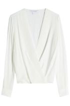 Diane Von Furstenberg Diane Von Furstenberg Draped Silk Blouse - White