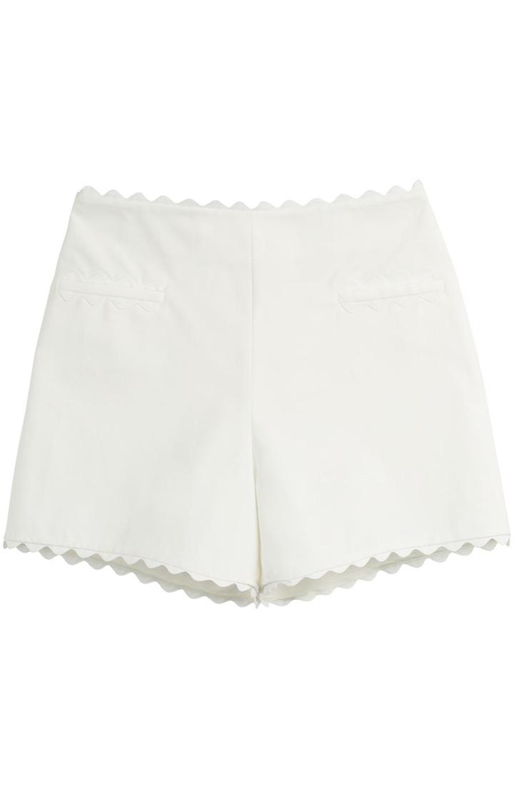 Moschino Cheap And Chic Cotton Shorts With Scalloped Trim