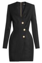 Balmain Balmain Tailored Blazer-style Wool Dress - Black