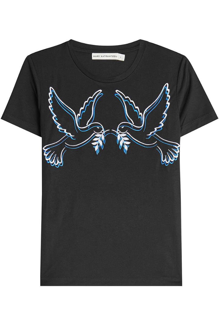 Mary Katrantzou Mary Katrantzou Embroidered T-shirt With Silk