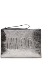 Mcq Alexander Mcqueen Mcq Alexander Mcqueen Metallic Leather Clutch - Silver