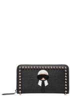 Fendi Fendi Leather Karlito Wallet With Mink - Black