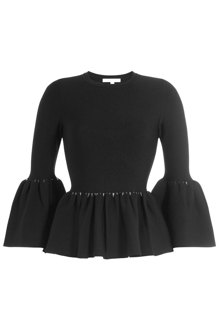 Jonathan Simkhai Jonathan Simkhai Peplum Top With Flared Cuffs - Black