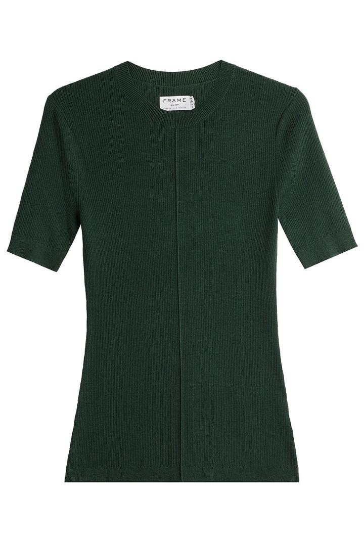 Frame Denim Frame Denim Short Sleeved Silk Pullover With Cashmere