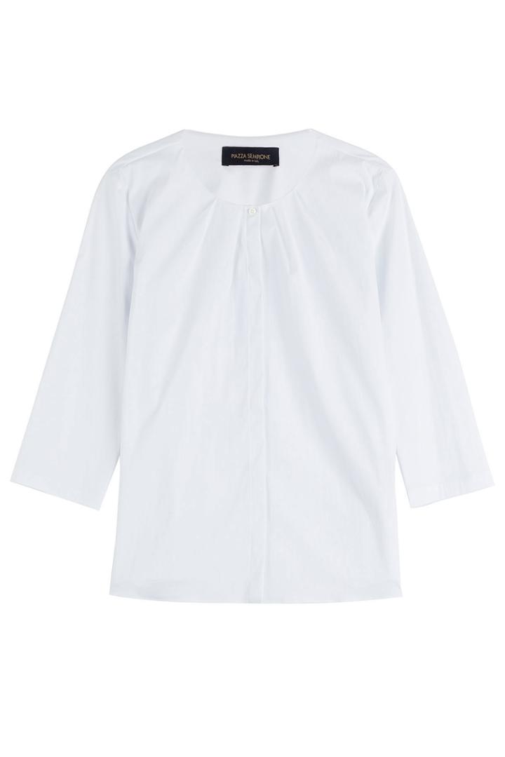 Piazza Sempione Piazza Sempione Pleated Front Cotton Top - None