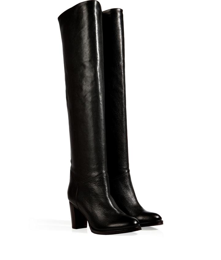 Lautre Chose Textured Leather Over-the-knee Boots In Black