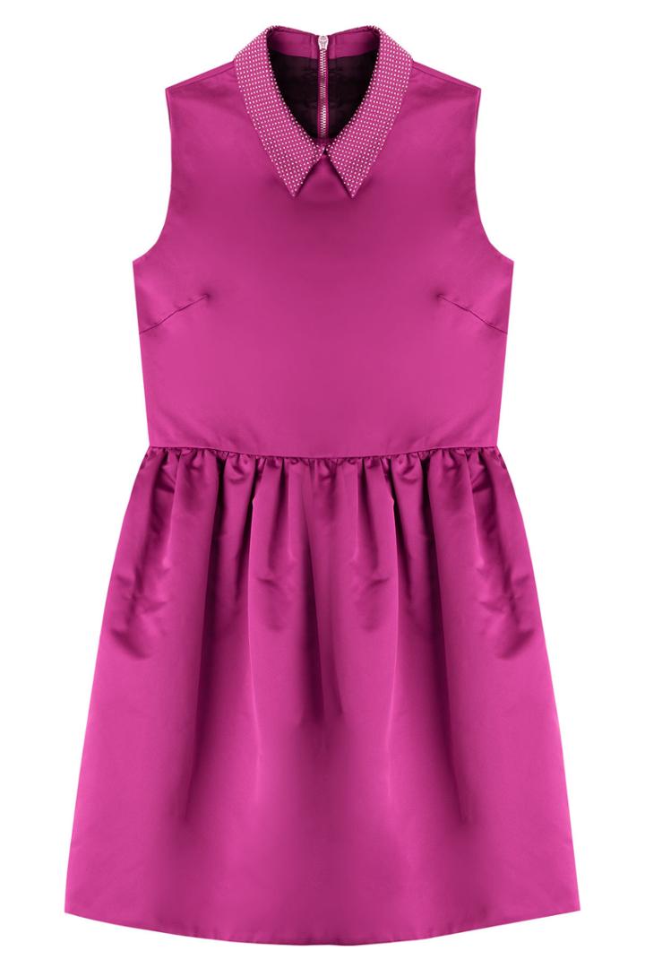 Mcq Alexander Mcqueen Mcq Alexander Mcqueen Satin Dress With Embellished Collar